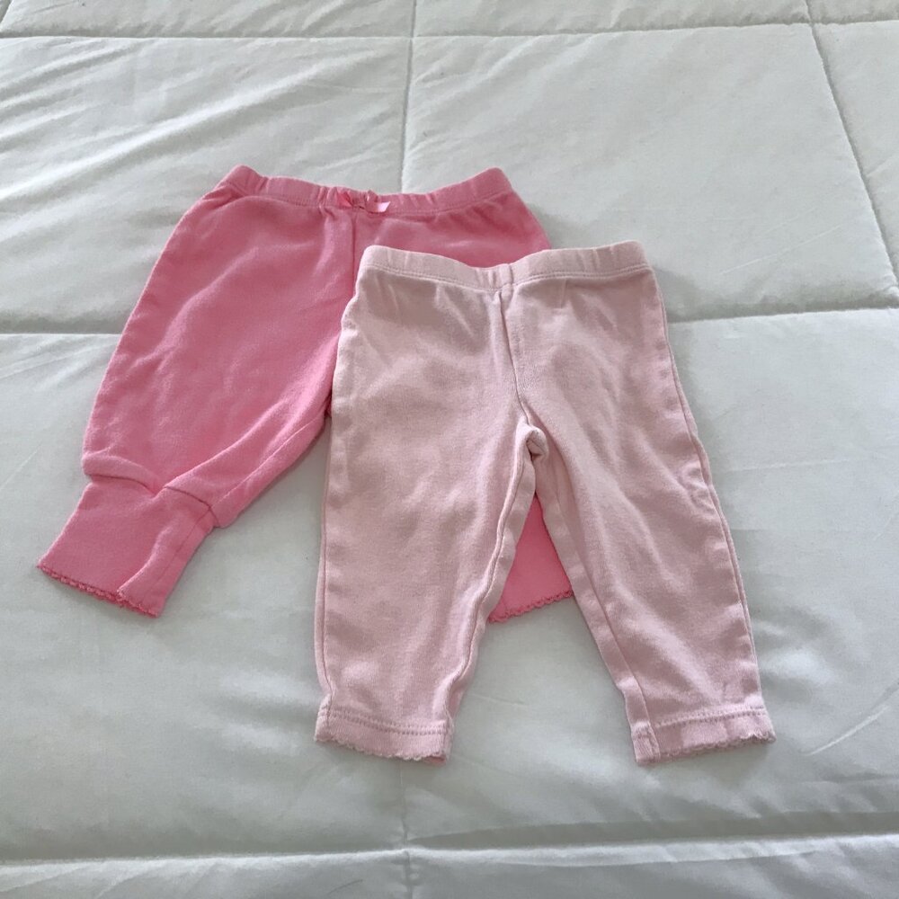Carters and Faded Glory Pink Jogger Pants Bundle  Infant Girl 0-3 mos